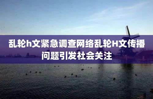 乱轮h文紧急调查网络乱轮H文传播问题引发社会关注