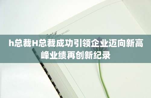 h总裁H总裁成功引领企业迈向新高峰业绩再创新纪录