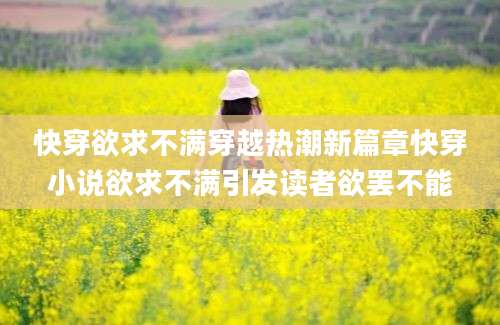 快穿欲求不满穿越热潮新篇章快穿小说欲求不满引发读者欲罢不能