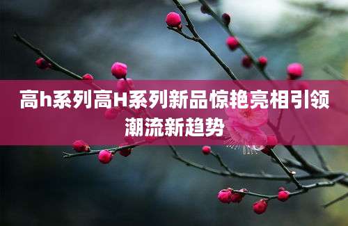 高h系列高H系列新品惊艳亮相引领潮流新趋势