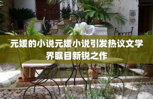 元媛的小说元媛小说引发热议文学界瞩目新锐之作