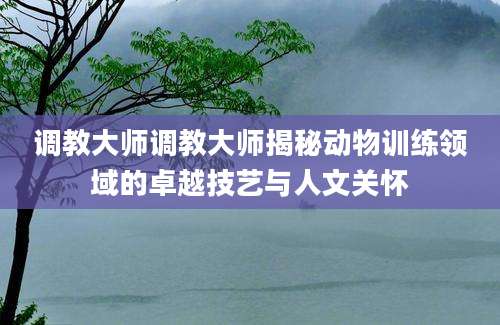 调教大师调教大师揭秘动物训练领域的卓越技艺与人文关怀