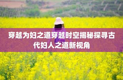 穿越为妇之道穿越时空揭秘探寻古代妇人之道新视角