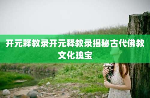 开元释教录开元释教录揭秘古代佛教文化瑰宝