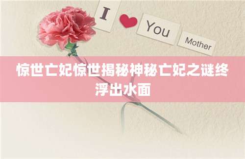 惊世亡妃惊世揭秘神秘亡妃之谜终浮出水面