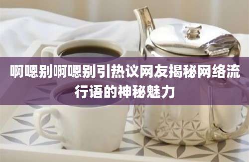 啊嗯别啊嗯别引热议网友揭秘网络流行语的神秘魅力