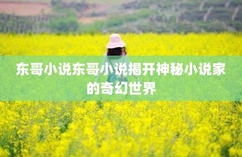 东哥小说东哥小说揭开神秘小说家的奇幻世界